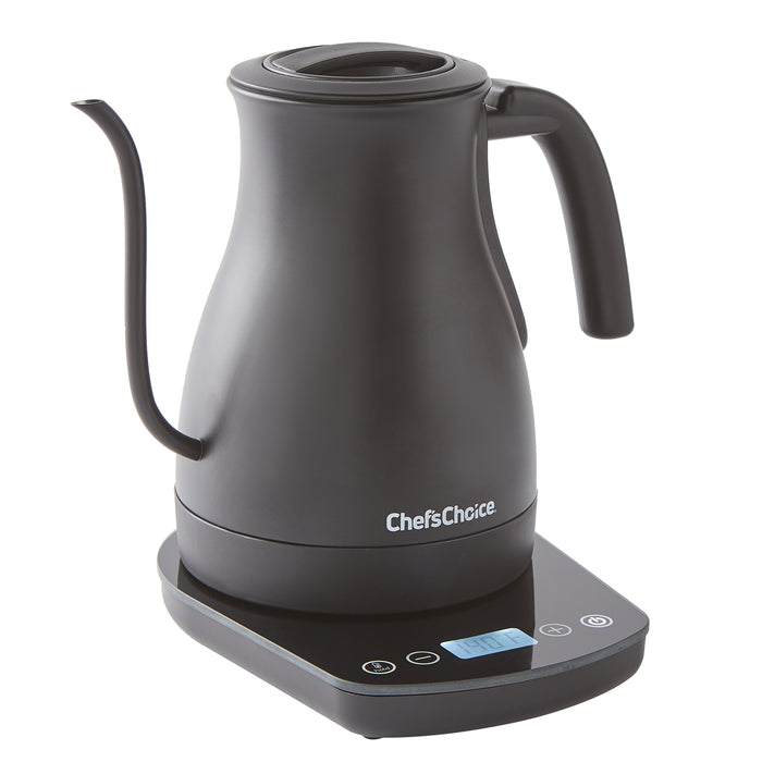 White 1L Stainless Steel Gooseneck Electric Kettle