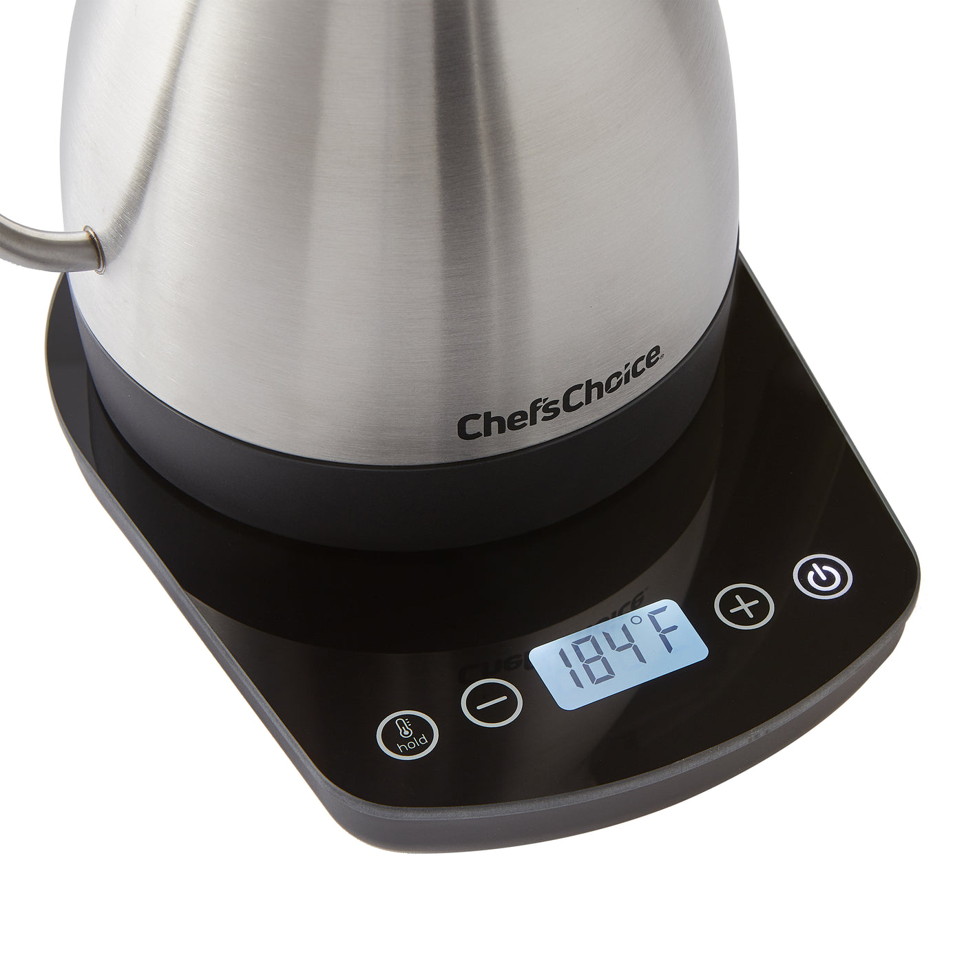 The Chef'sChoice Gooseneck Pour Over Electric Kettle boils water to the  exact degree faster than a microwave or stovetop. The unique gooseneck  spout allows for predictable accurate pouring when used for a