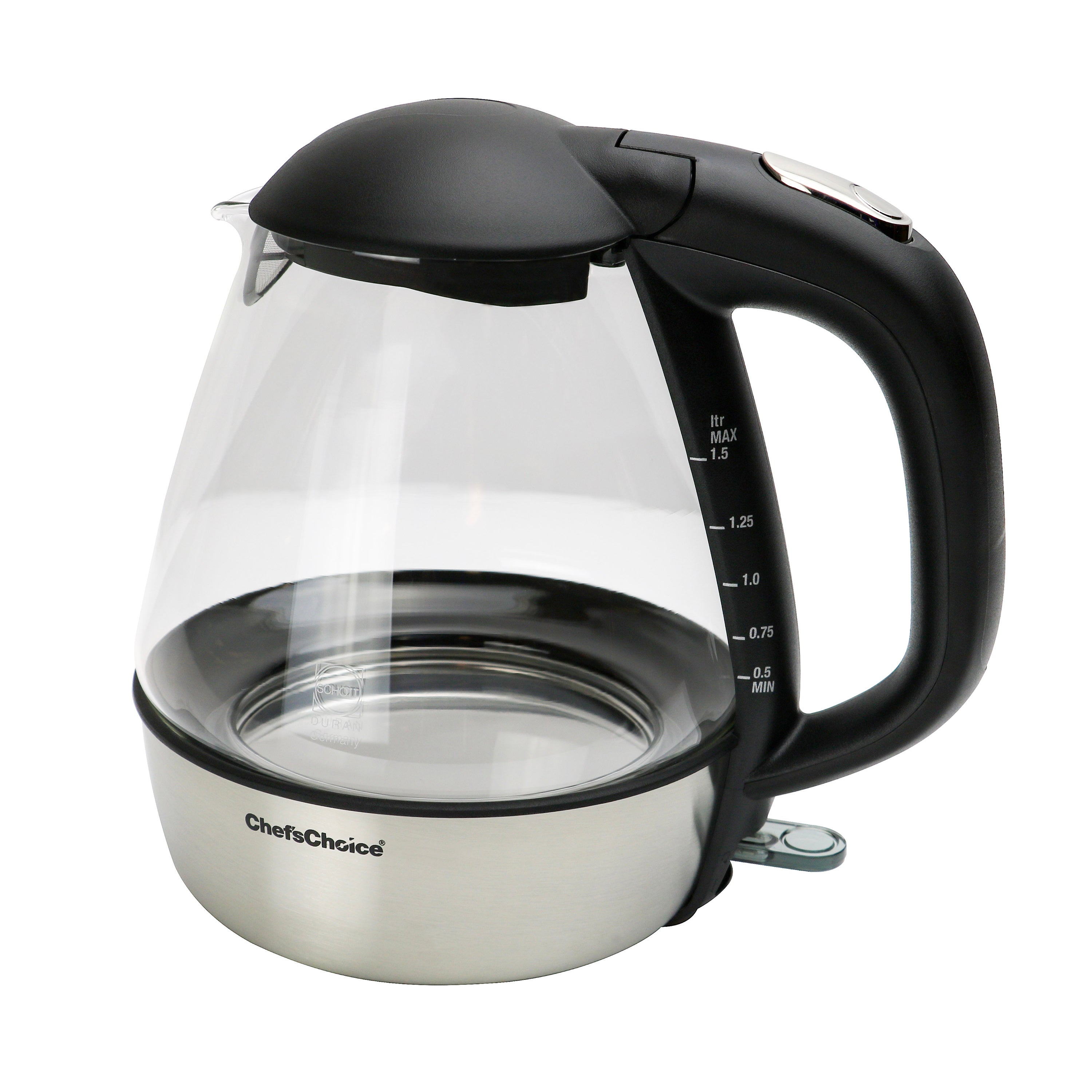 Glass Electric Kettle With Stainless Steel Filter And Inner Lid