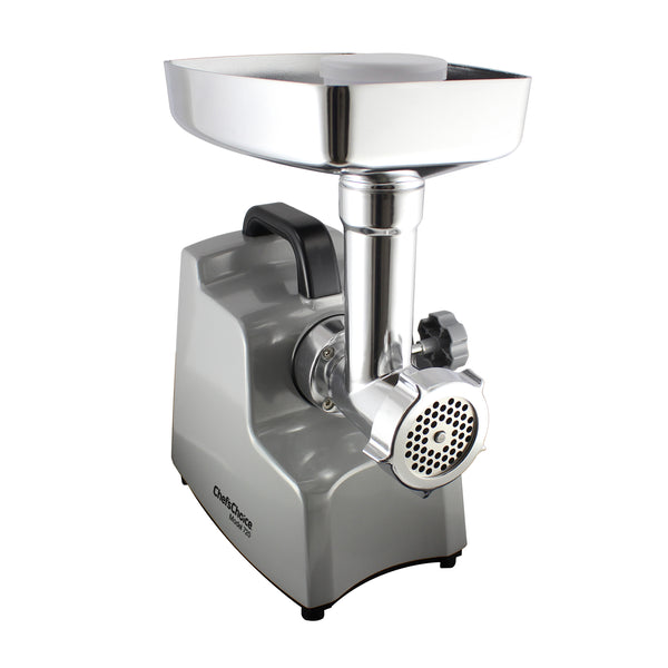 Easily and quickly grind meats, fruits, veggies and cheese with this  professional meat grinder. Sleek and efficient, this commercial quality,  cast metal food grinder will grind up to 3.5 pounds of meat