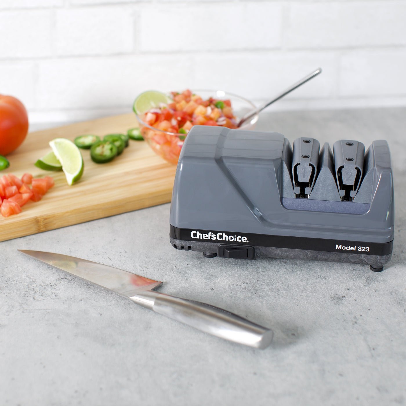 Chefs Choice Diamond Hone Electric Knife Sharpener 320 2 Stage Rotary  TESTED
