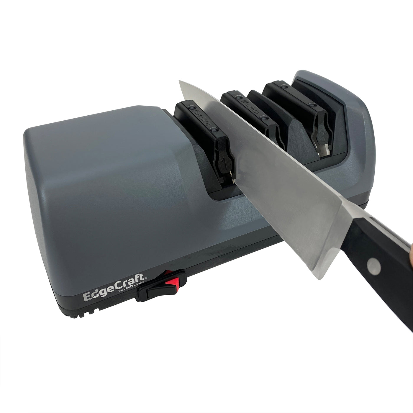 Our AngleSelect professional electric knife sharpener is the