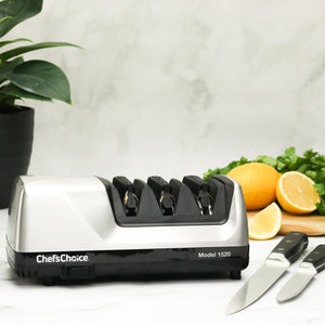 Chef'sChoice AngleSelect Professional Electric Knife Sharpener, in Brushed Metal- Lifestyle