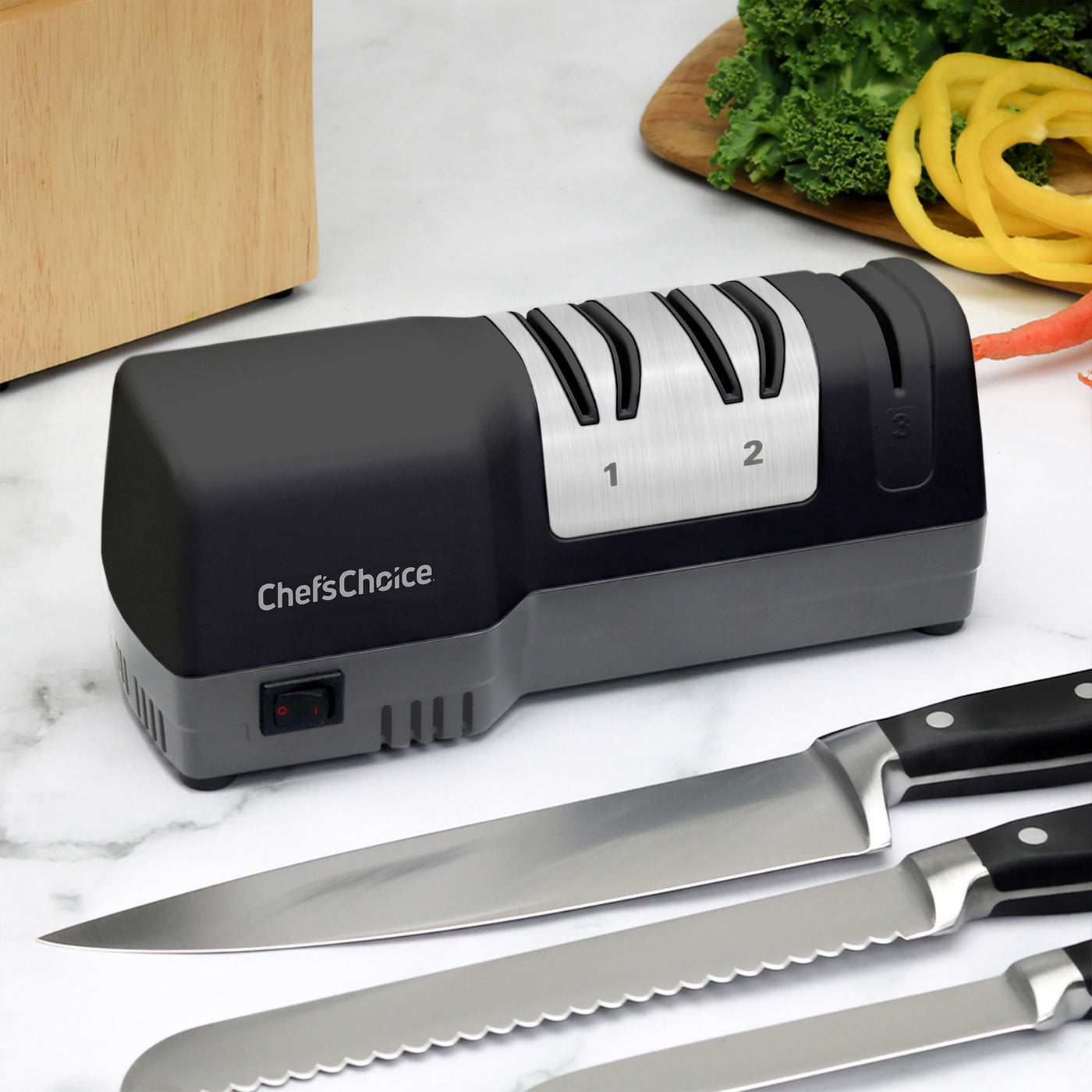 Electric Knife Sharpener 2-Stage Kitchen Knives Sharpening System Quickly  Black