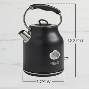 Chef'sChoice Gourmezza Electric Kettle, 1.7 Liter Capacity, in Matte Black
