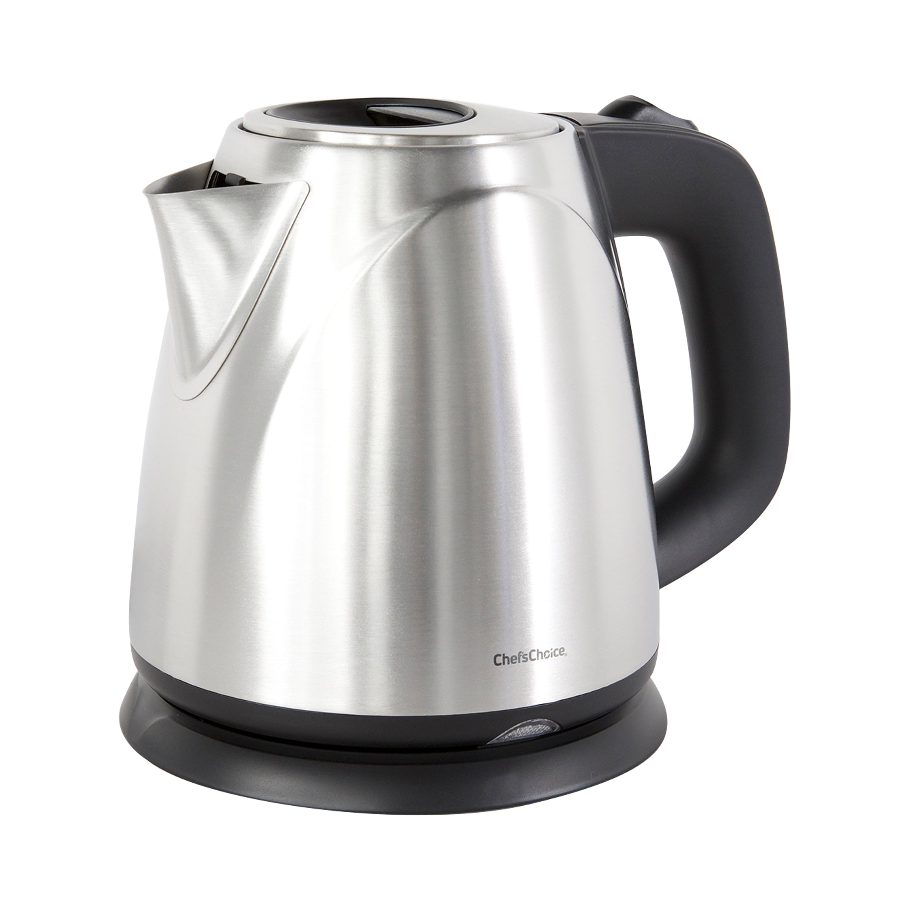 Easily prepare boiling water in minutes with the Chef'sChoice Cordless  Compact Electric Kettle. This lightweight, compact tea kettle features a  one-quart capacity. It's perfect for preparing boiling water for tea,  coffee, hot